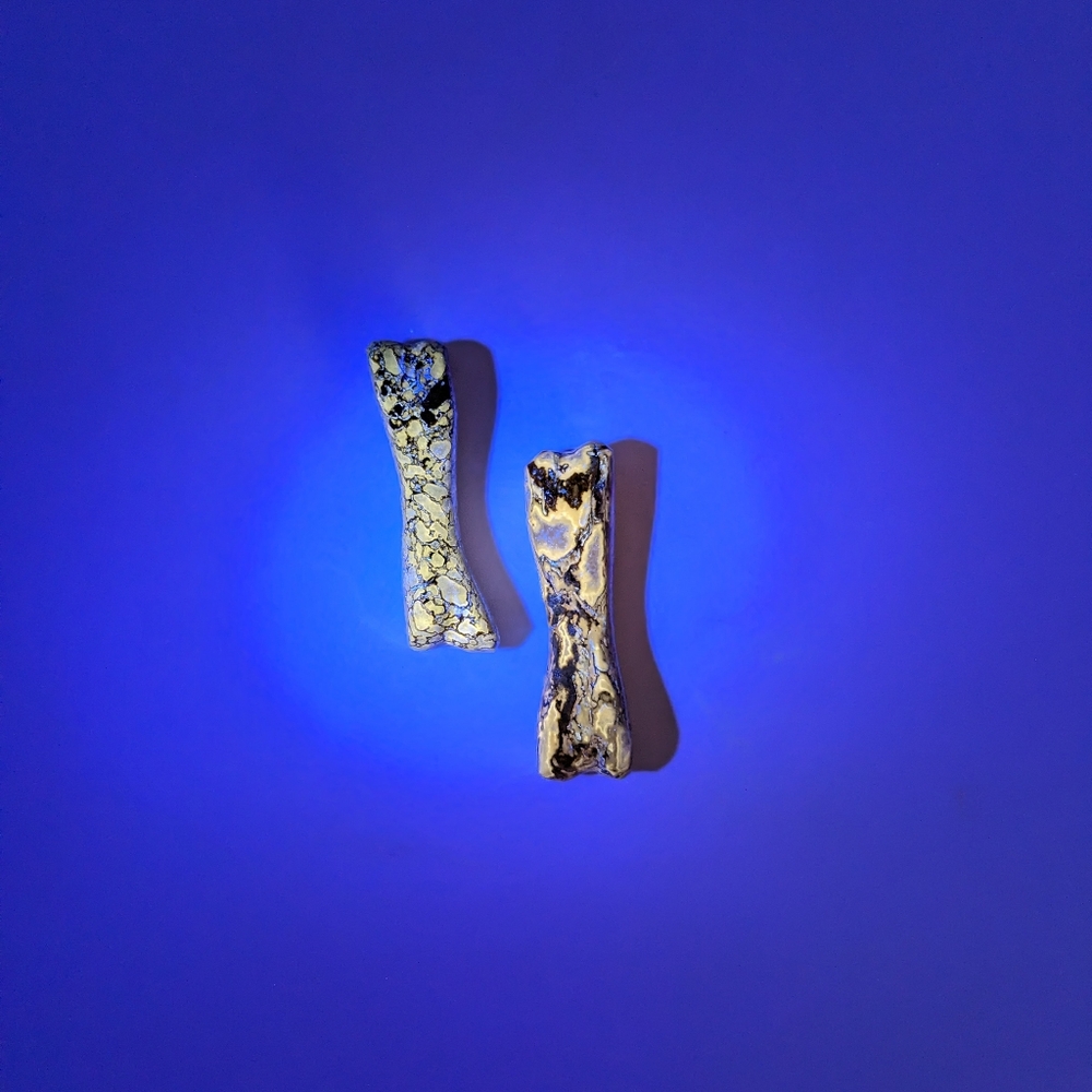 Dinosaur Bone Necklace, Fossilized Pendant, UV light, gemstone jewelry - Picture 2 of 3